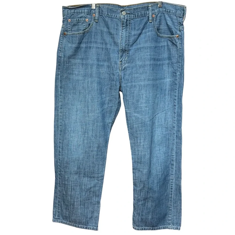 Levi's 569 Loose Straight Relaxed Fit Men's Jeans‎ Med Wash Faded Distress 42/30